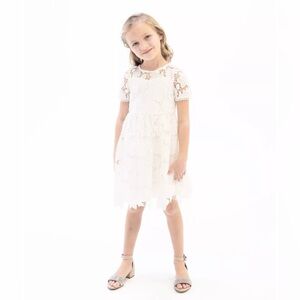New RARE EDITIONS Little Girls Illusion Cap Sleeves Dress. Size 6X